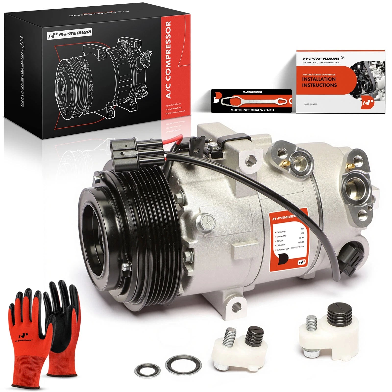 A/C Compressor with Clutch for Hyundai Accent (2020–2022) Kia Rio (2020–2023)