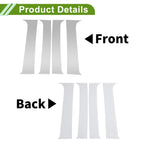 Set of 4 Pillar Window Trim for Chevy Suburban (2007–2013) Silver Tone