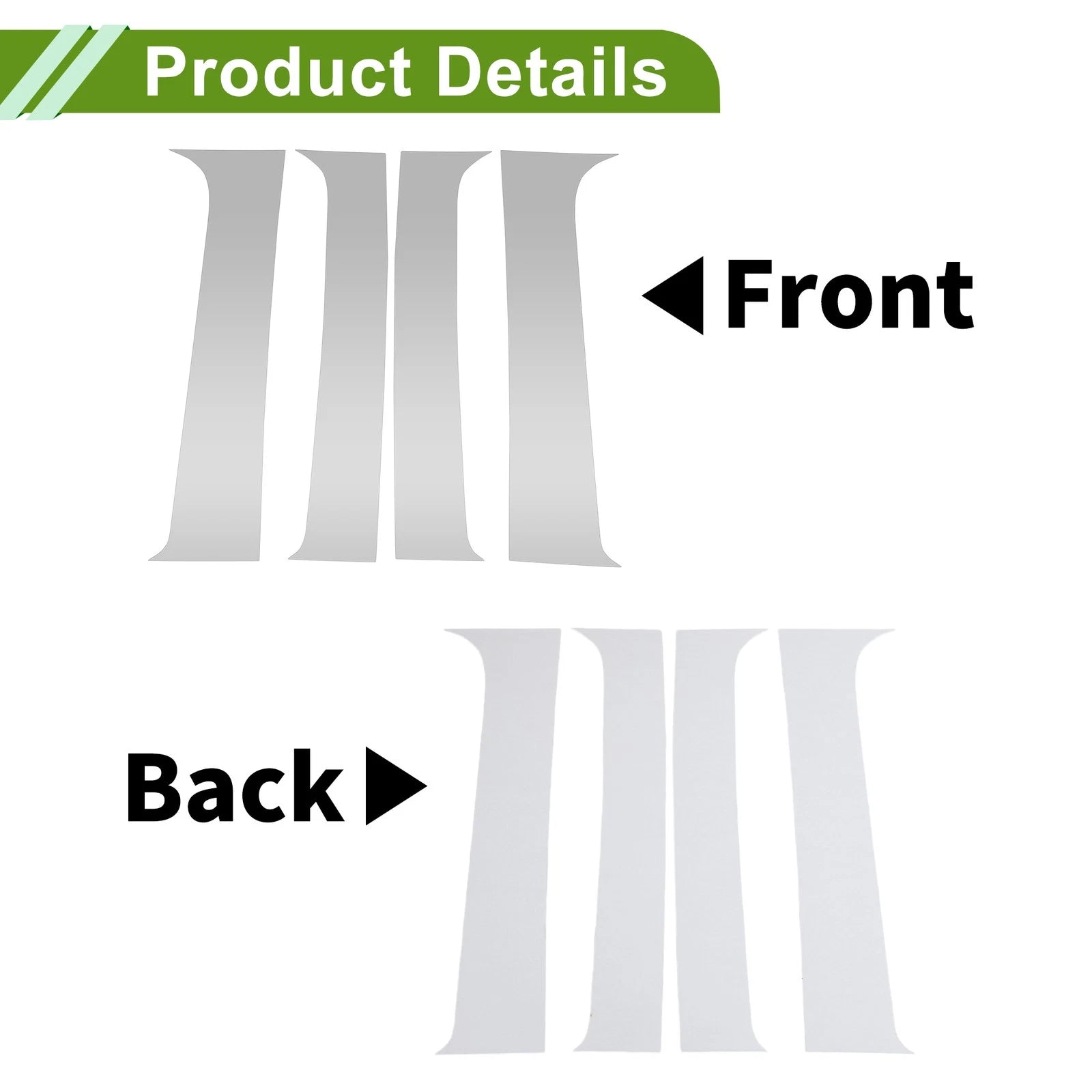 Set of 4 Pillar Window Trim for Chevy Suburban (2007–2013) Silver Tone