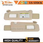 Set of 2 Beige Sun Visors for 2008–2013 Toyota Highlander with Sunroof