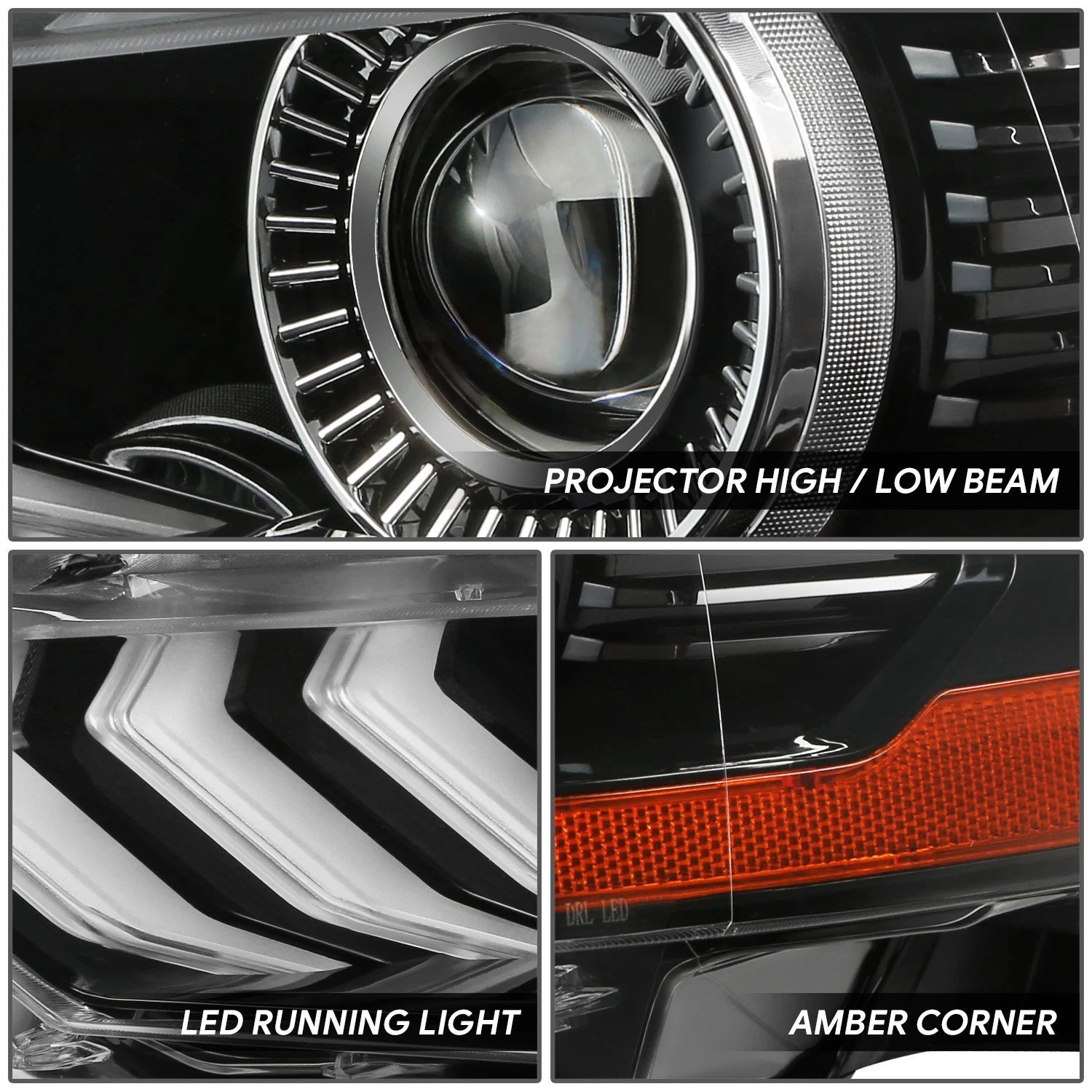 Left Side HID Projector Headlight for Ford Mustang (2018–2022)