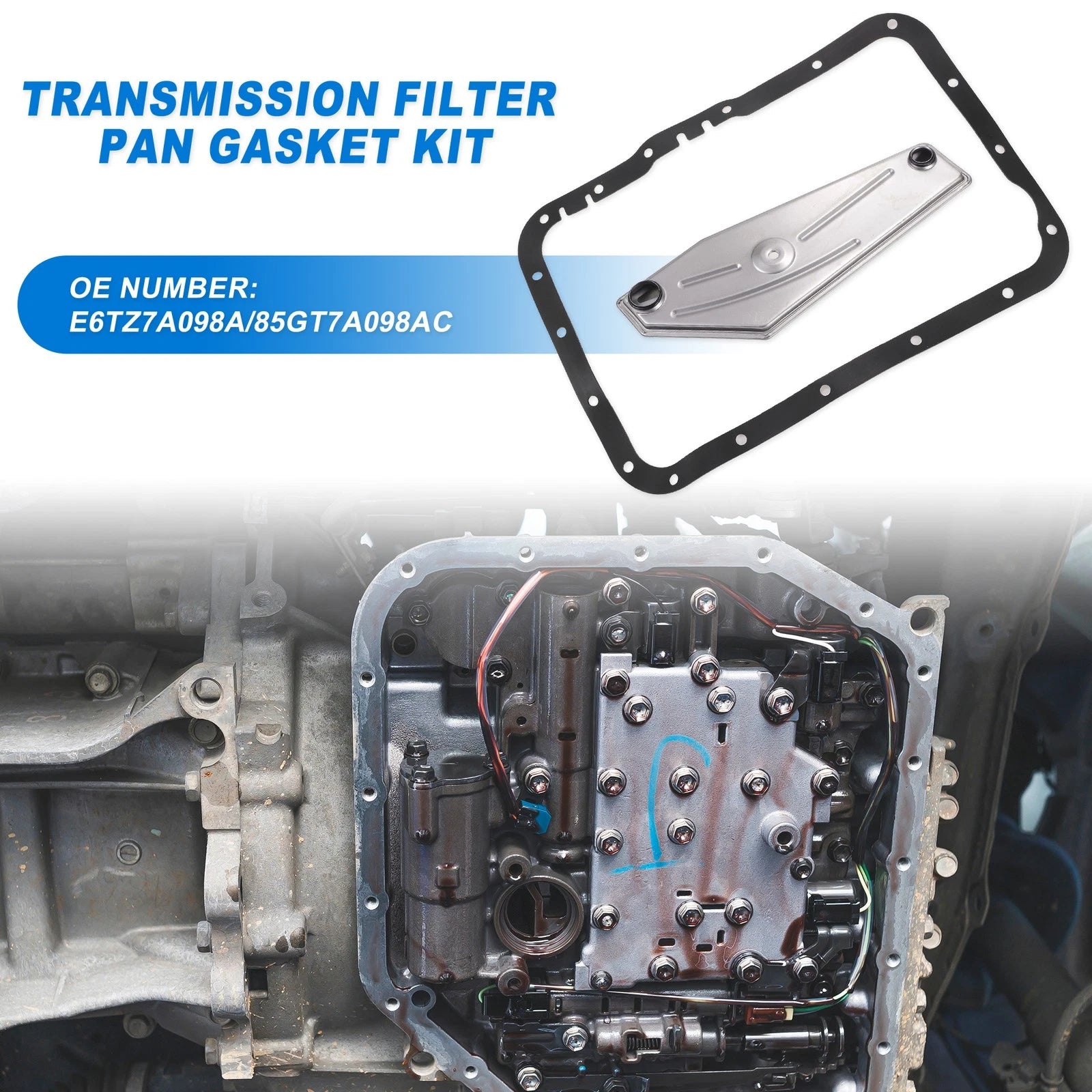 A4LD-E Transmission Filter Oil Pan Gasket Kit for Ford (E6TZ7A098A)