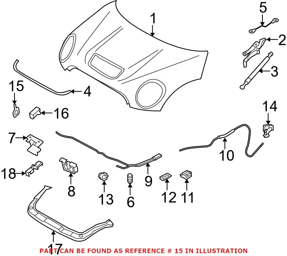 Hood Latch Bracket for BMW (2010–2019) 51237008756