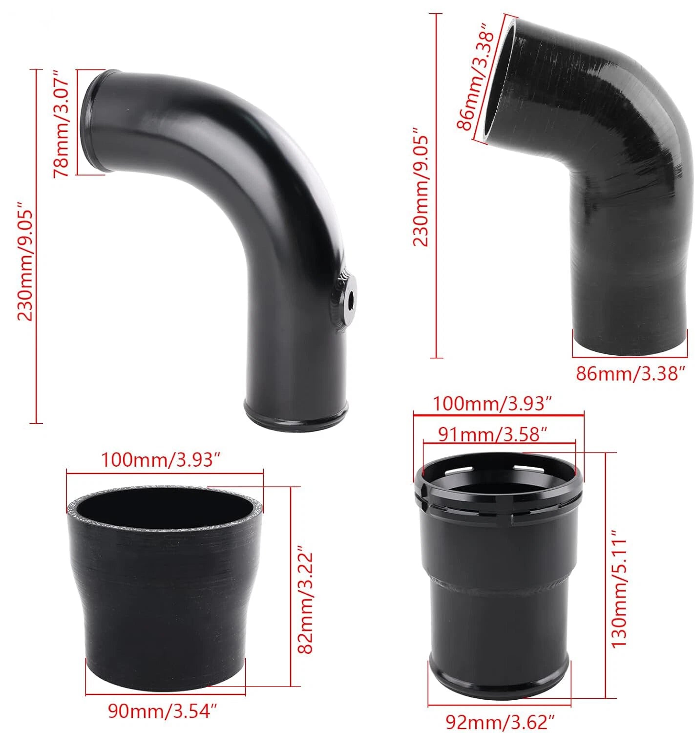 Black Cold Side Intercooler Pipe Upgrade for Ford 6.7L Powerstroke (2011–2016)