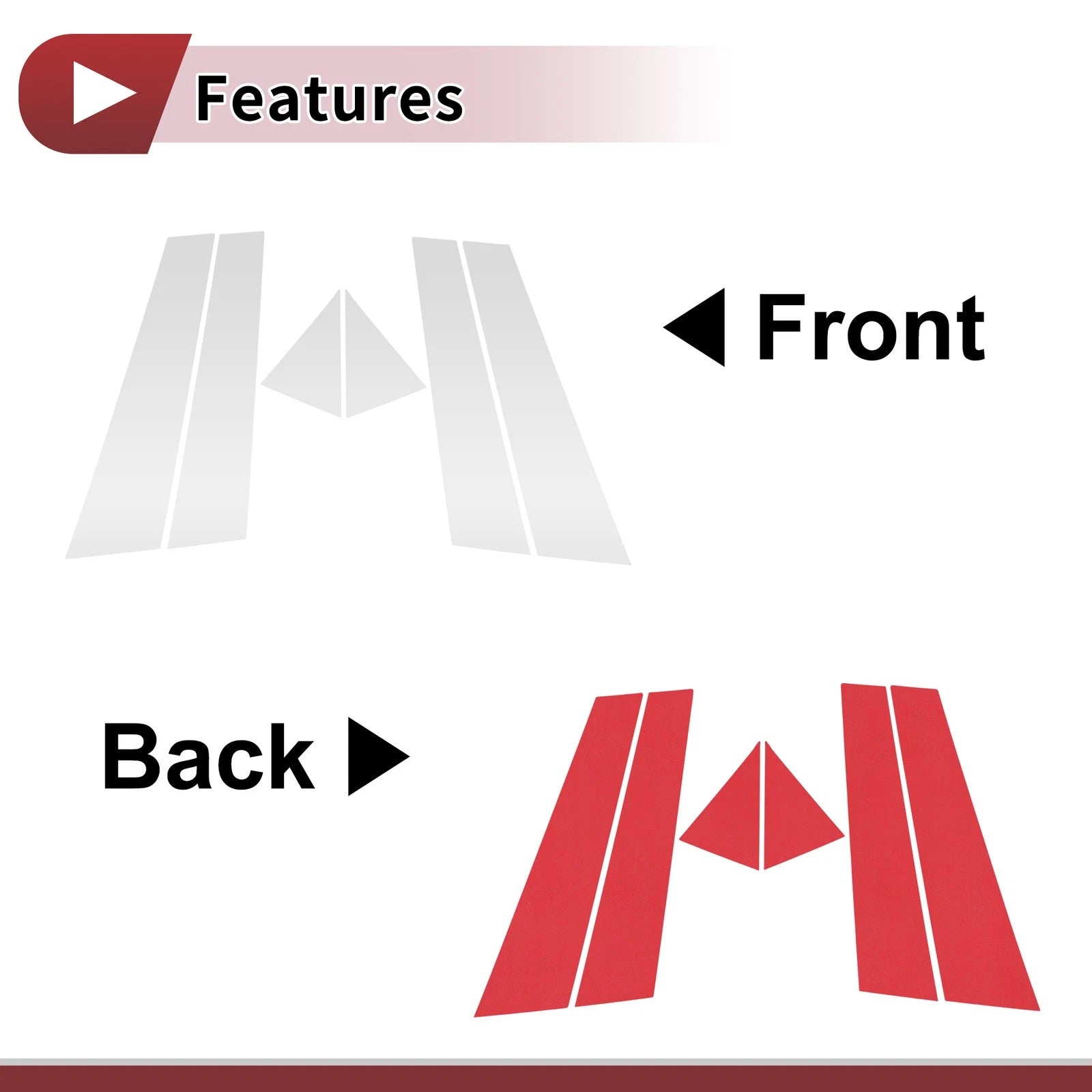 Door Pillar Window Trim Set for Volkswagen Passat (Silver Tone)
