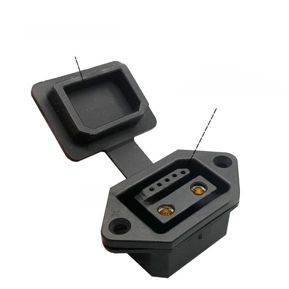 40A Black 2+6 Core Charging Socket Female with Comm Port for Electric Tricycles