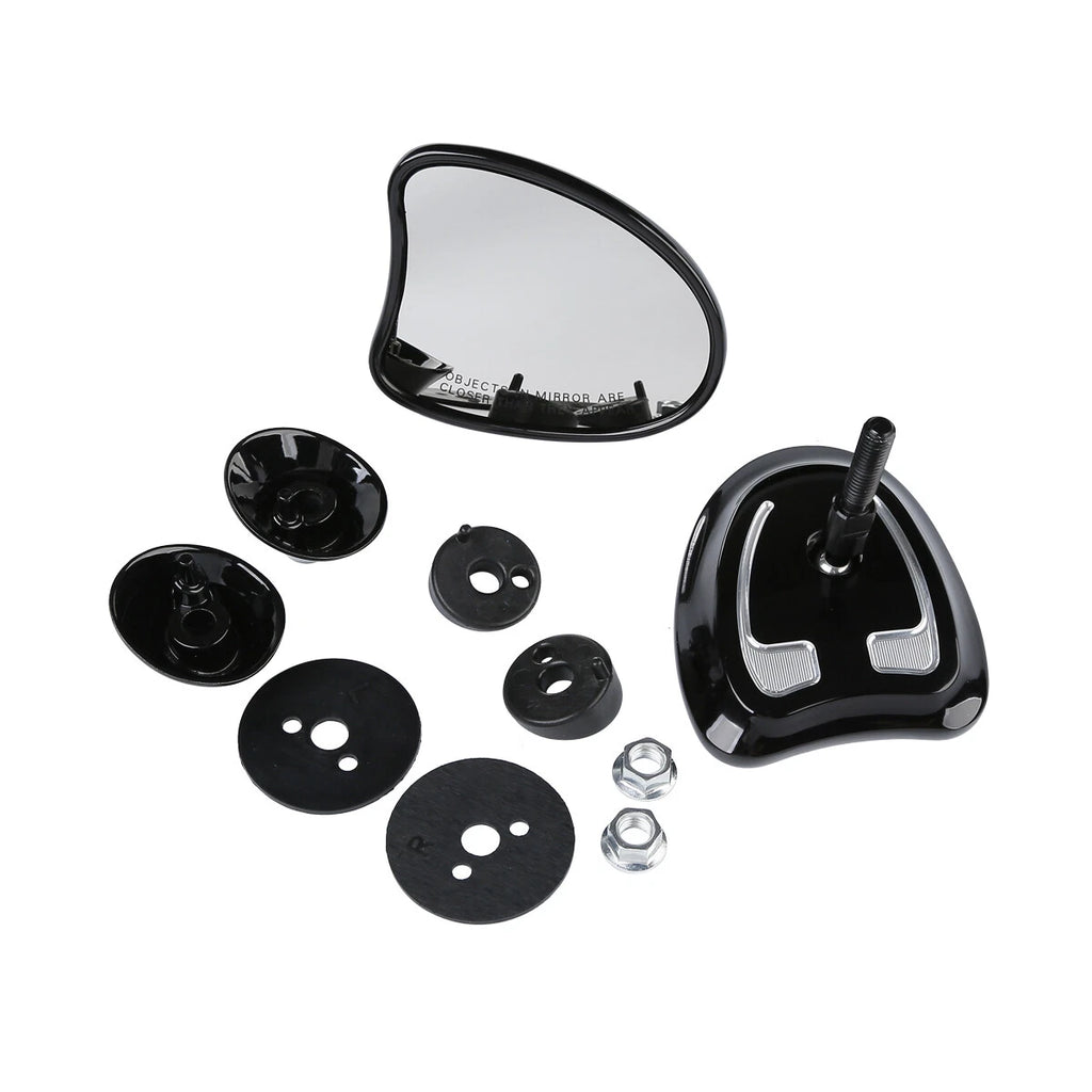 Black Tapered Fairing Mount Mirrors for Harley Touring FLHT FLHX (2014–2022)