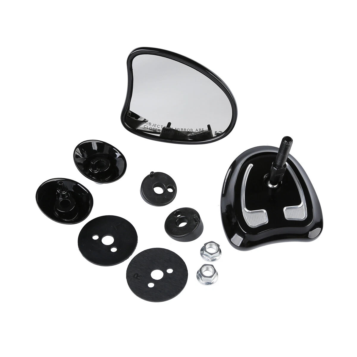 Black Tapered Fairing Mount Mirrors for Harley Touring FLHT FLHX (2014–2022)