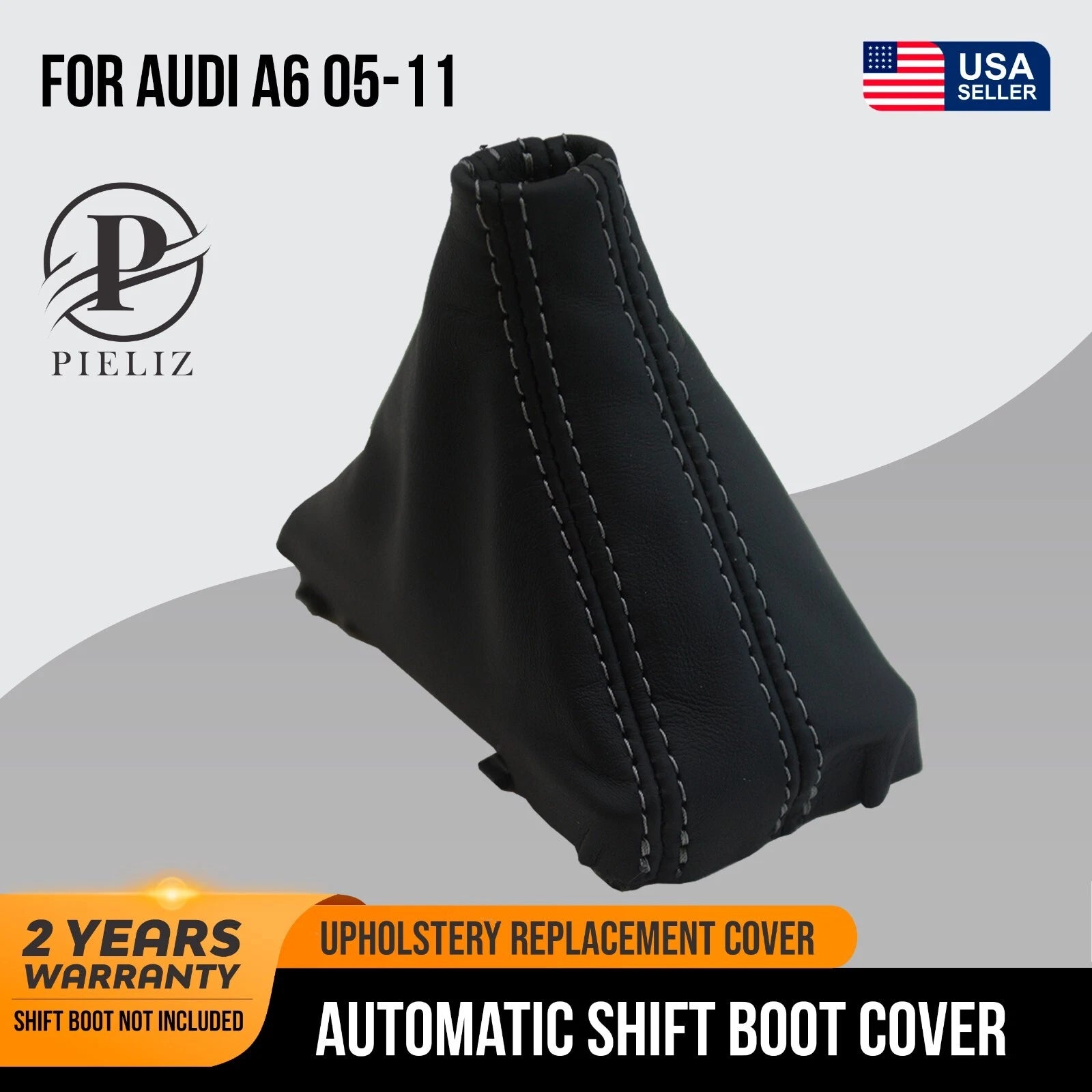 Automatic Shift Boot Cover for Audi A6 (2005–2011) Black PVC Leather