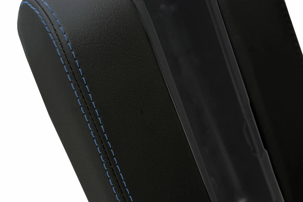 Leather Center Console Lid Armrest Cover for BMW E39 (1997–2003) Blue Stitch