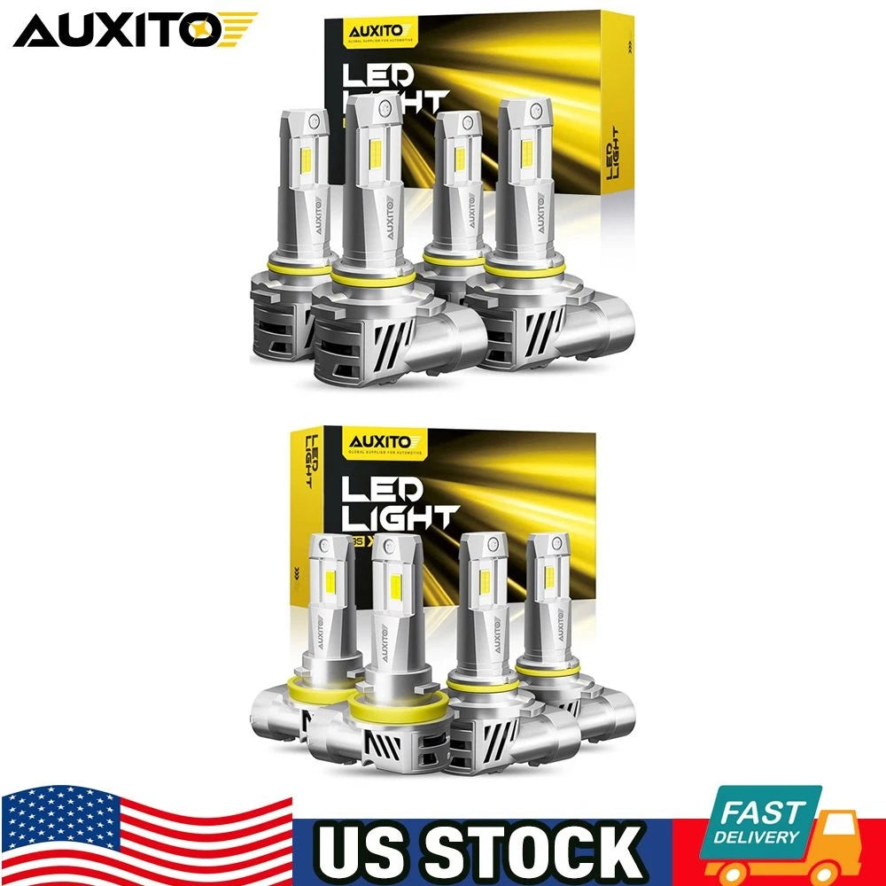 Set of 4 H11 H8 9006 9005 LED Headlight Bulbs 6500K 60000LM