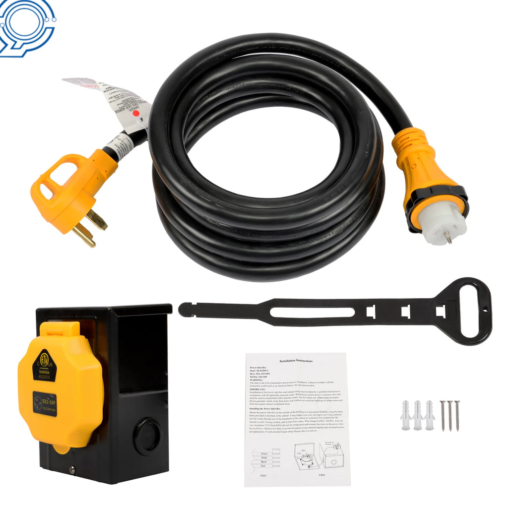 15FT 50 Amp Generator Extension Cord with NEMA 14-50P for Generators