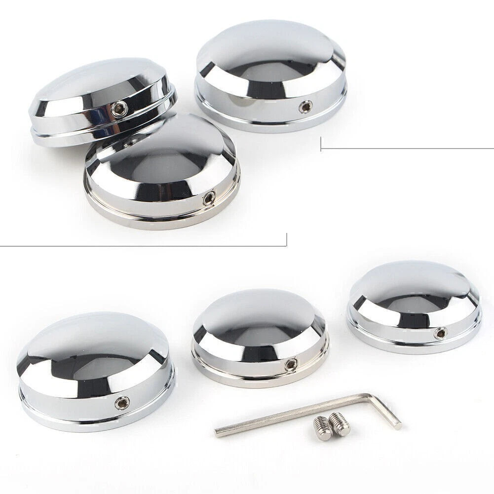 Set of 2 Chrome Upper Fork Stem Nut Covers for Harley FLS FLSS FLSTF FLSTFB FLSTFBS