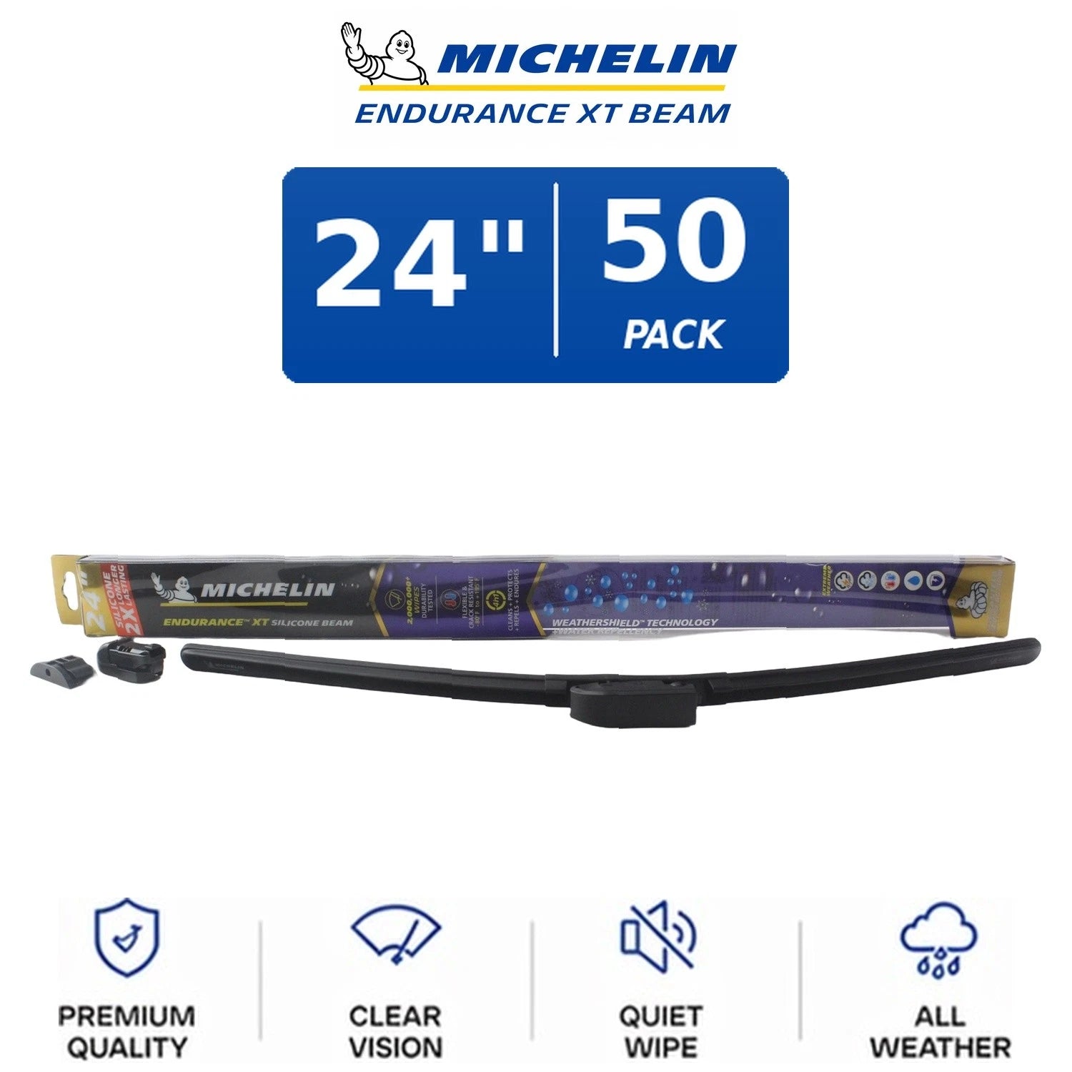 Set of 2 Michelin Endurance XT Beam Wiper Blades for All Vehicles (50-Pack)