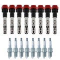 Set of 8 Ignition Coils & NGK V-Power Spark Plugs for Audi A6 Quattro S4 (1998–2005)