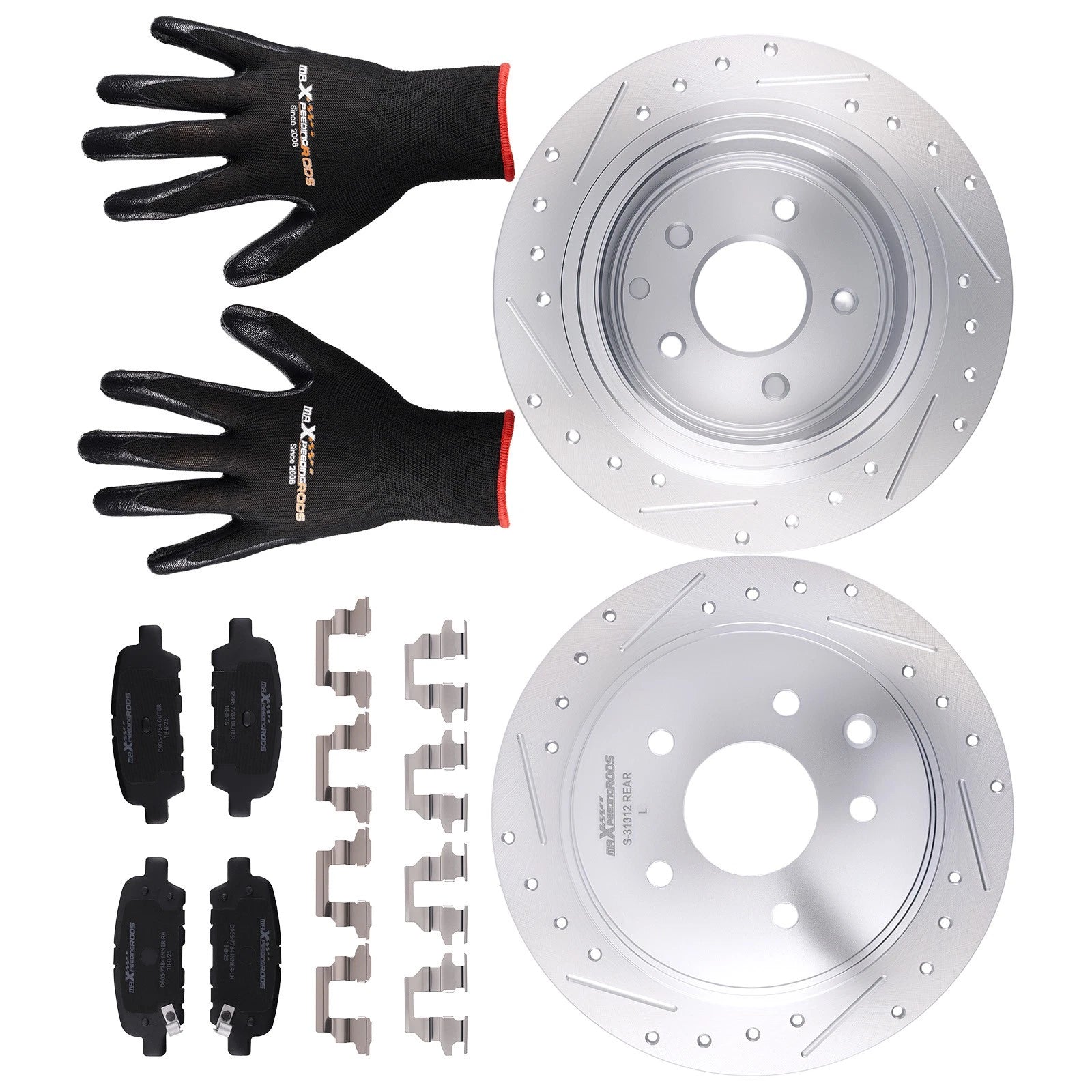 Rear Brake Rotors & Ceramic Pads Kit for Nissan Altima/Maxima (2002–2023)