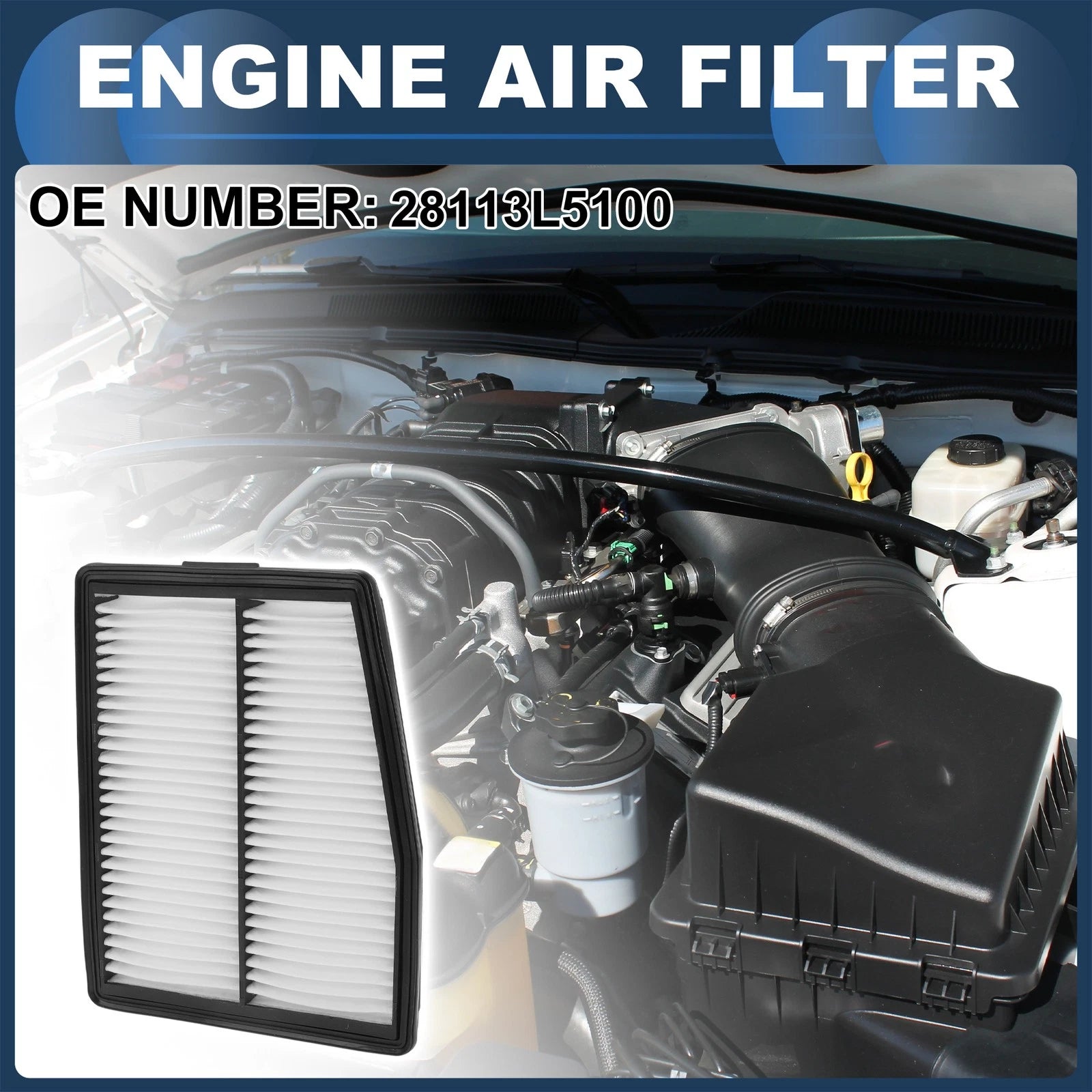 Car Engine Air Filter No. 28113L5100 for Hyundai Santa Fe (2021–2023)