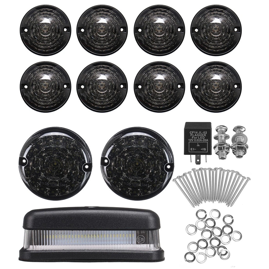 12pc Full Smoke LED Light Upgrade Kit for Land Rover Defender 90 110 130
