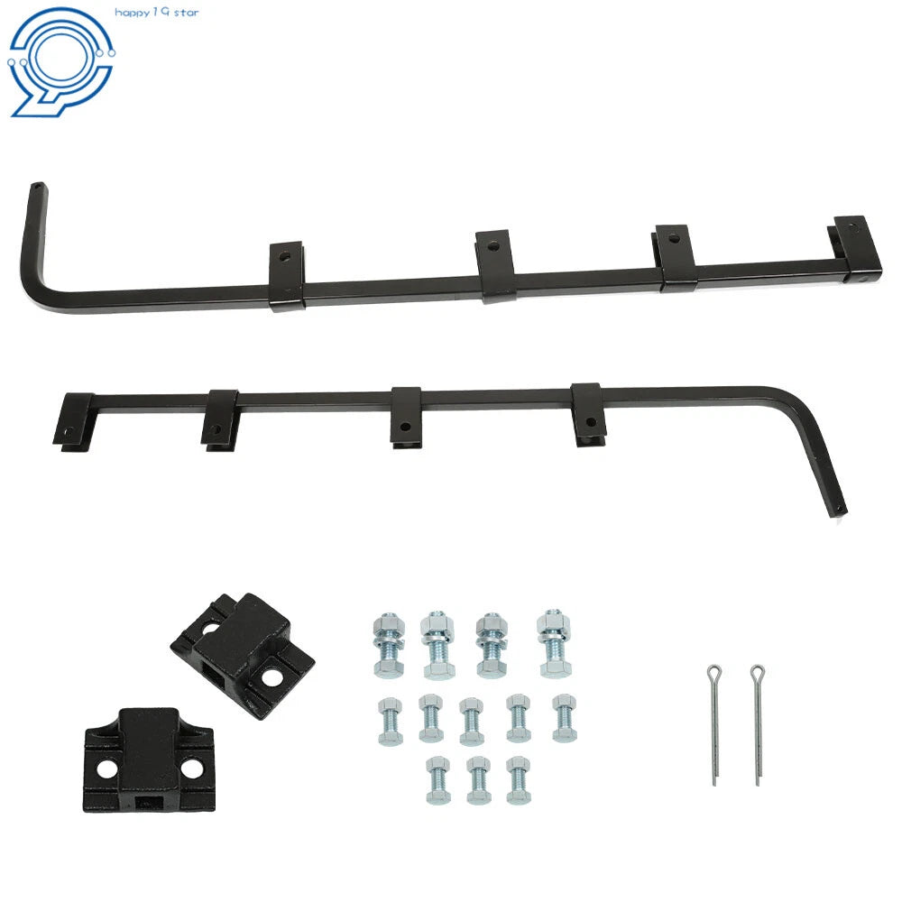 Set of 2 Black Straight Mud Flap Hangers for Semi Truck (30")