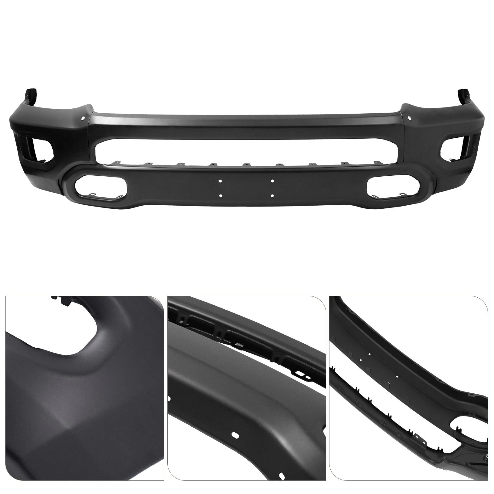 Front Bumper Face Bar for Ram 1500 (2019–2024) Black Steel Powder Coated