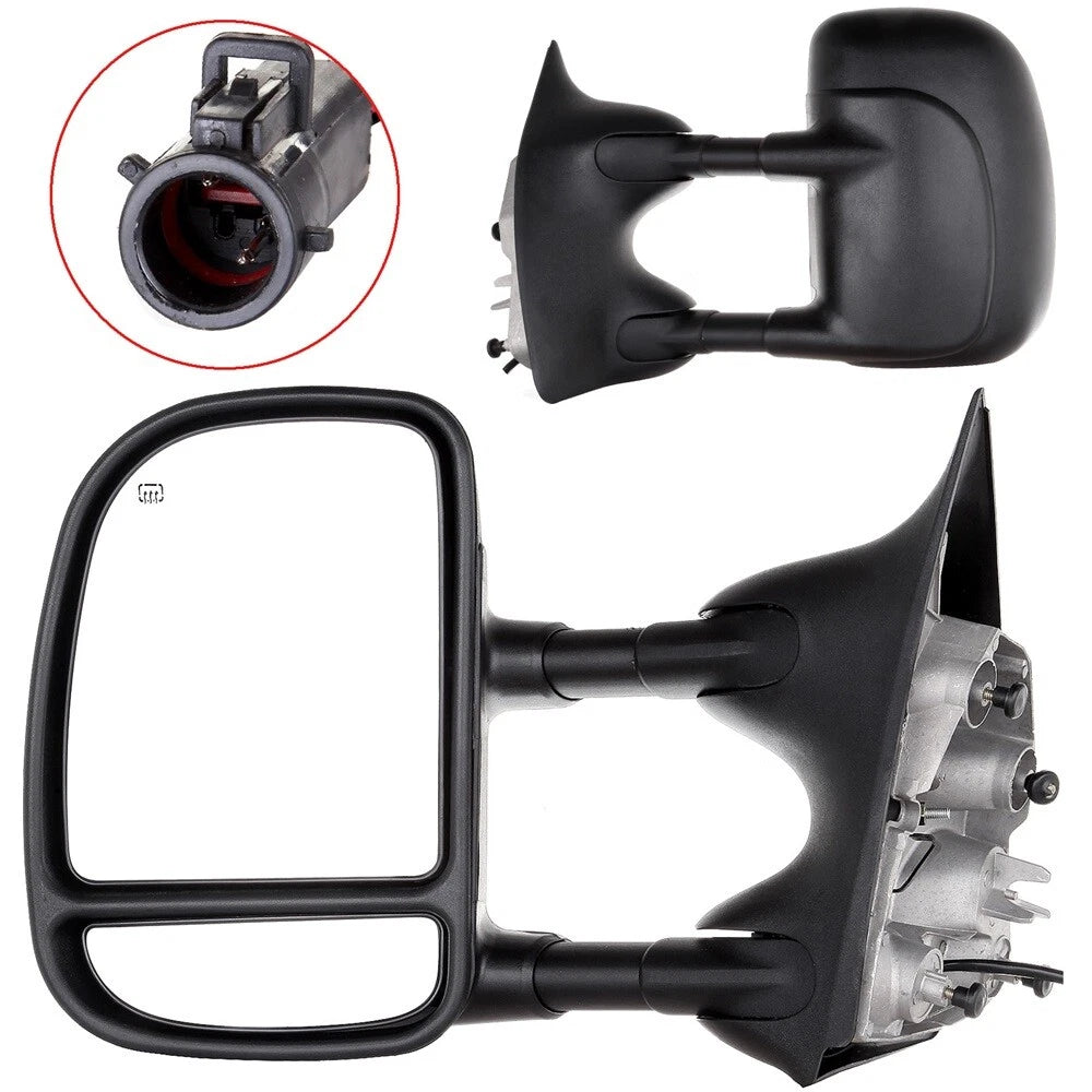 Set of 2 Telescoping Power Heated Towing Mirrors for Ford F250-F550 (1999–2007)