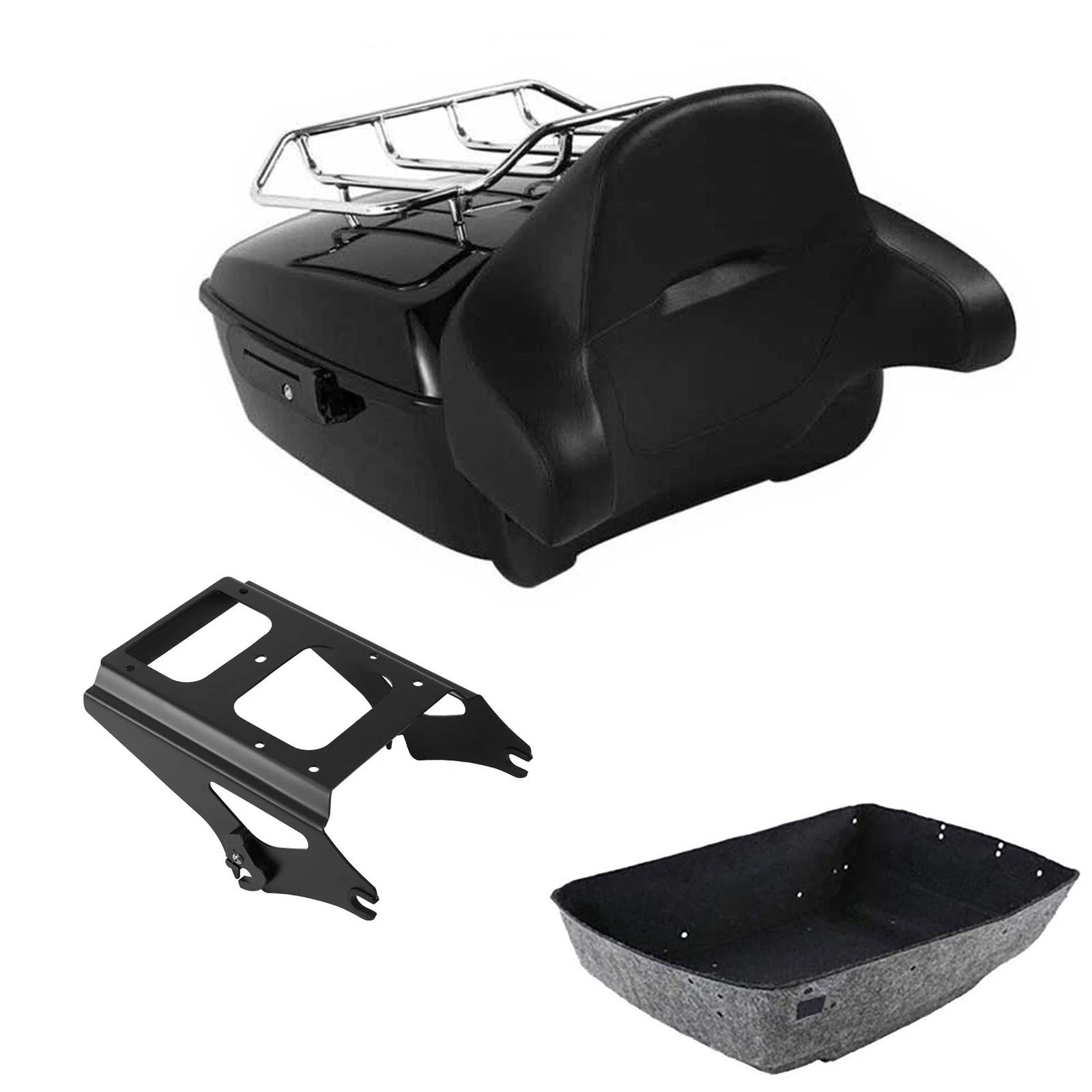 Trunk Luggage Backrest Pad Mounting Rack for Harley Road Glide (2009–2013)
