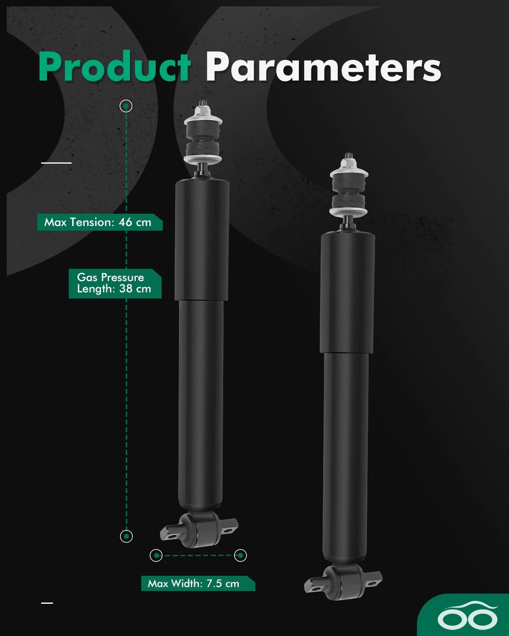 Set of 2 Front Shocks Struts for Chevrolet Silverado 1500 GMC Sierra 1500 (1999–2007)