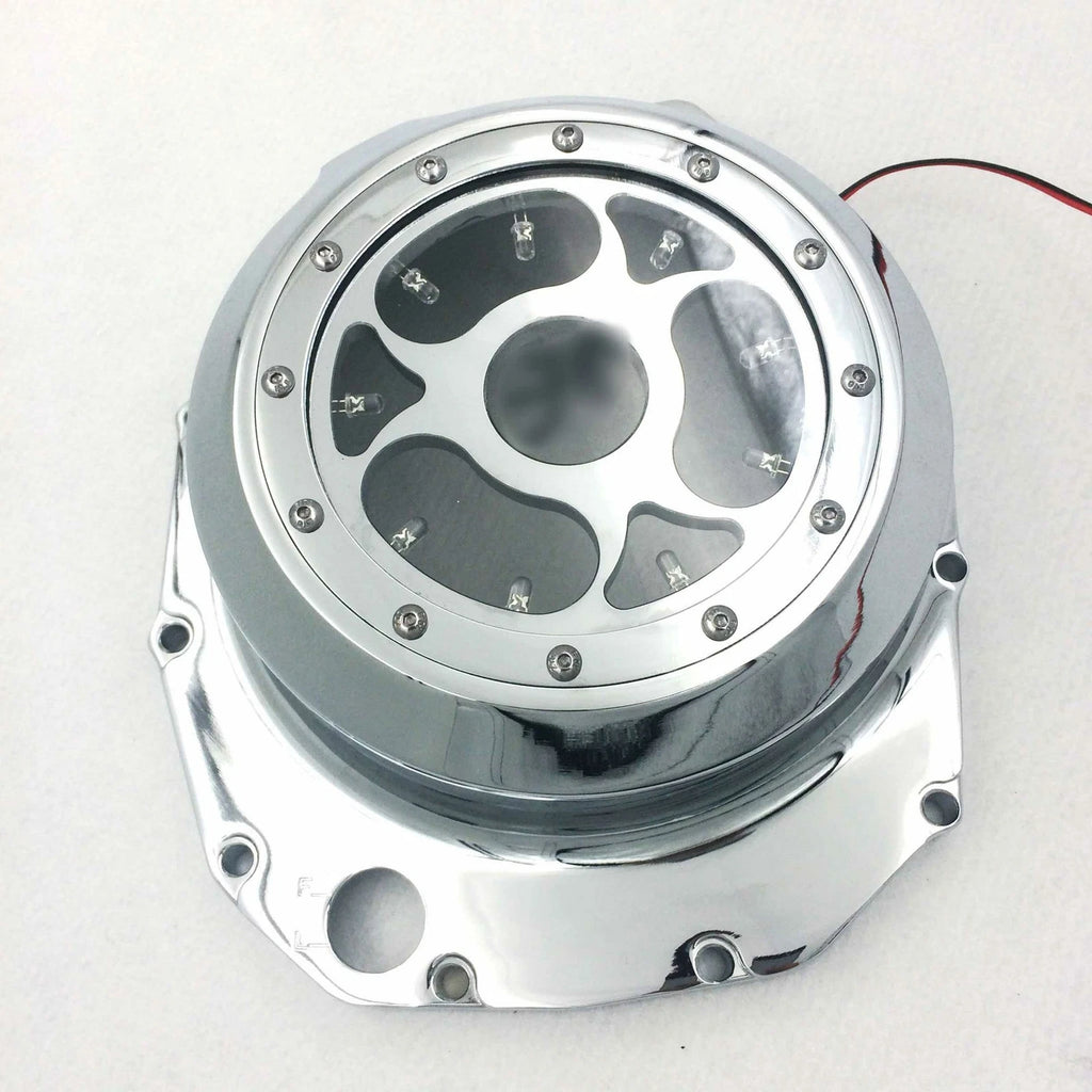 Green LED Clear Engine Clutch Cover for Suzuki GSX1300R Hayabusa (2008–2020)