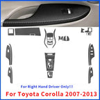 RHD Carbon Fiber Trim Stickers Decals Cover for Toyota Corolla (2007–2013)