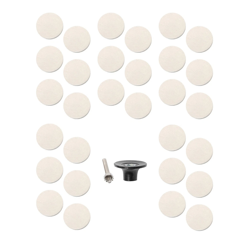 Set of 30 Wool Polishing Buffing Pads for Automotive Detailing (2 Inch)