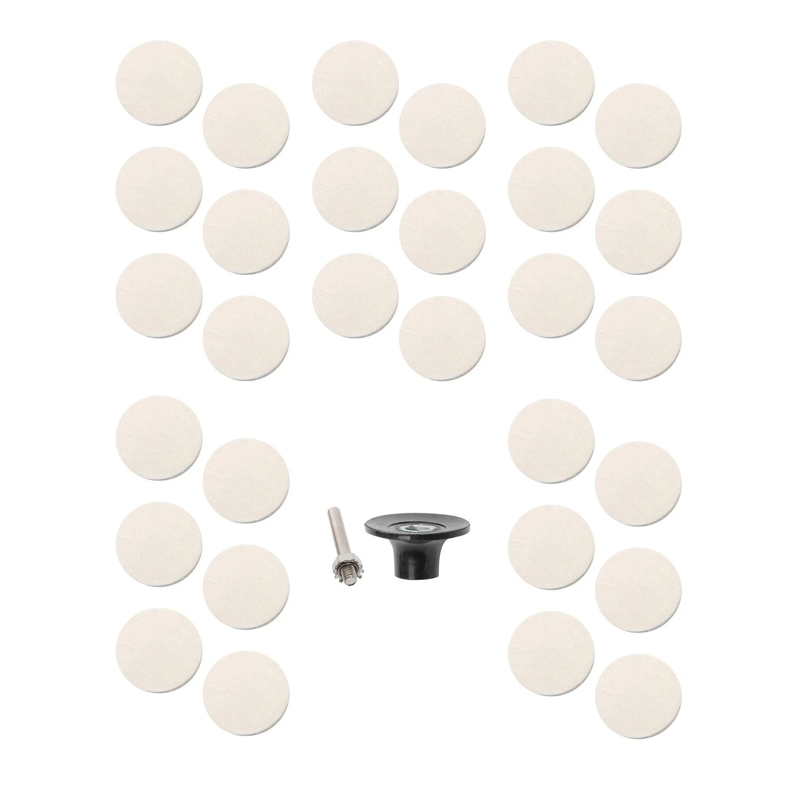 Set of 30 Wool Polishing Buffing Pads for Automotive Detailing (2 Inch)