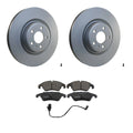 Set of 4 Hella Front Rotors & Bosch QuietCast Ceramic Pads for Audi A6 A7 Q5 S4 S5 (2012–2020)