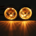 Black Twin Headlight Dual Lamp for Universal Motorcycle Street Fighter