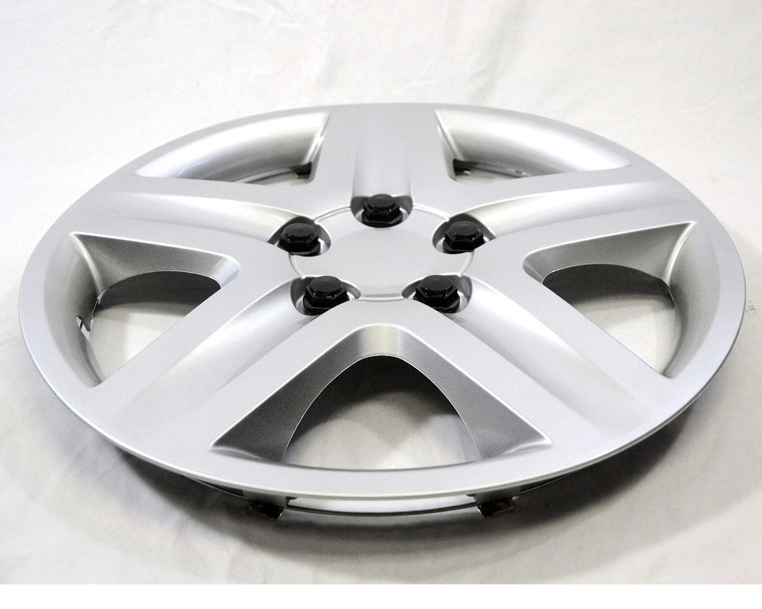 Wheel Cover Hubcaps Push-On 5-Spoke Silver Set for Universal Fit (2000–2025)