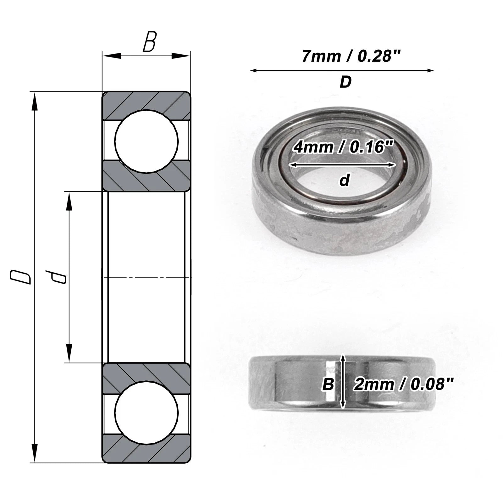 740 Deep Groove Ball Bearings for Scooter Skateboard Wheel (1 Pc)
