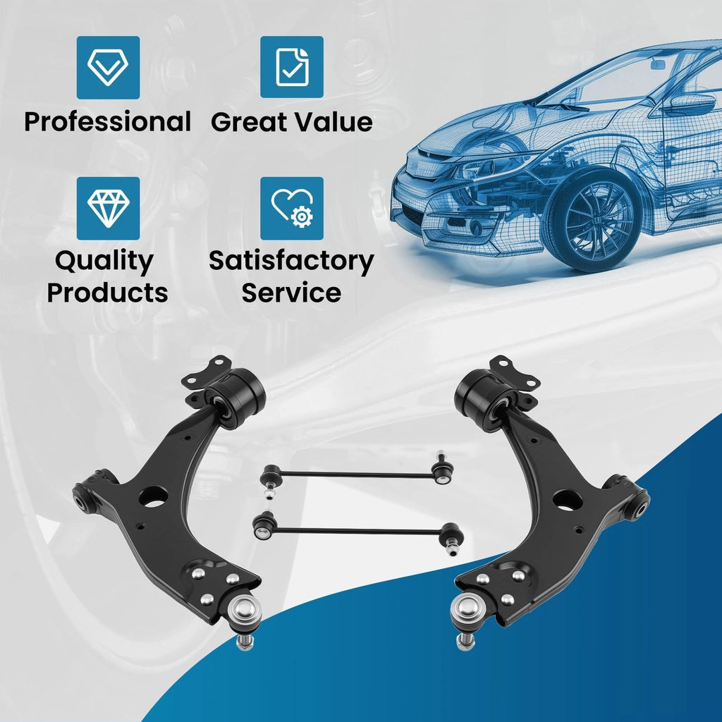 Front Suspension Kit Lower Control Arm Swaybar for Volvo C30 S40 V50 C70 (2006–2013)