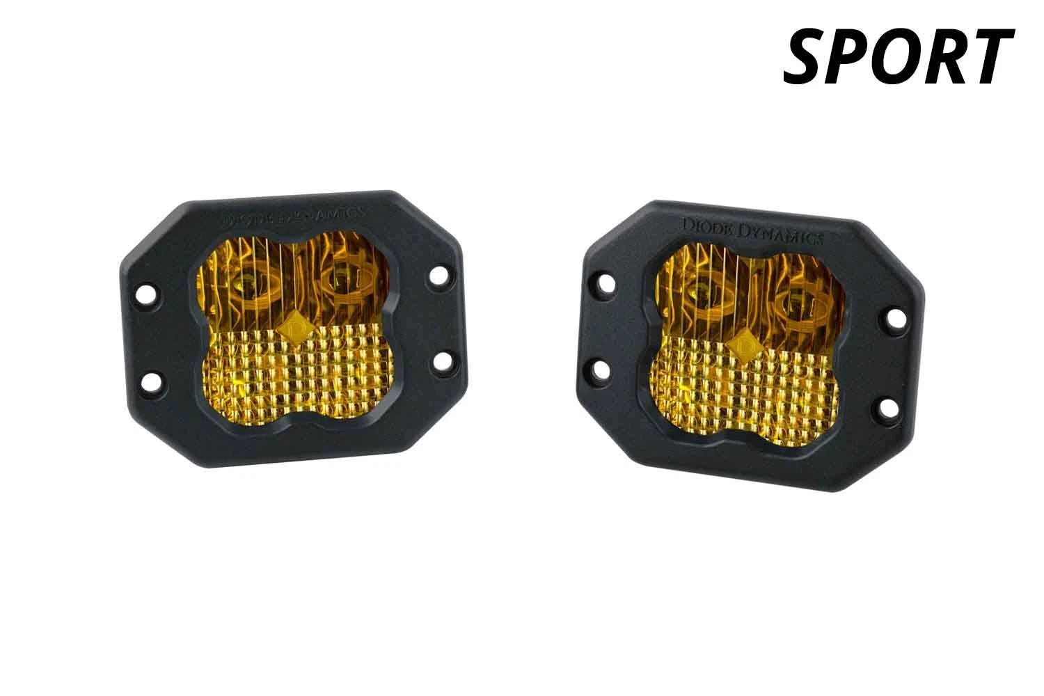 LED Fog Pods Flush Mount for Diode Dynamics SS3 Sport Yellow Amber ABL (Pair)
