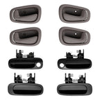 Inside Outside Door Handles Black/Gray for 1998-2002 Toyota Corolla (8)
