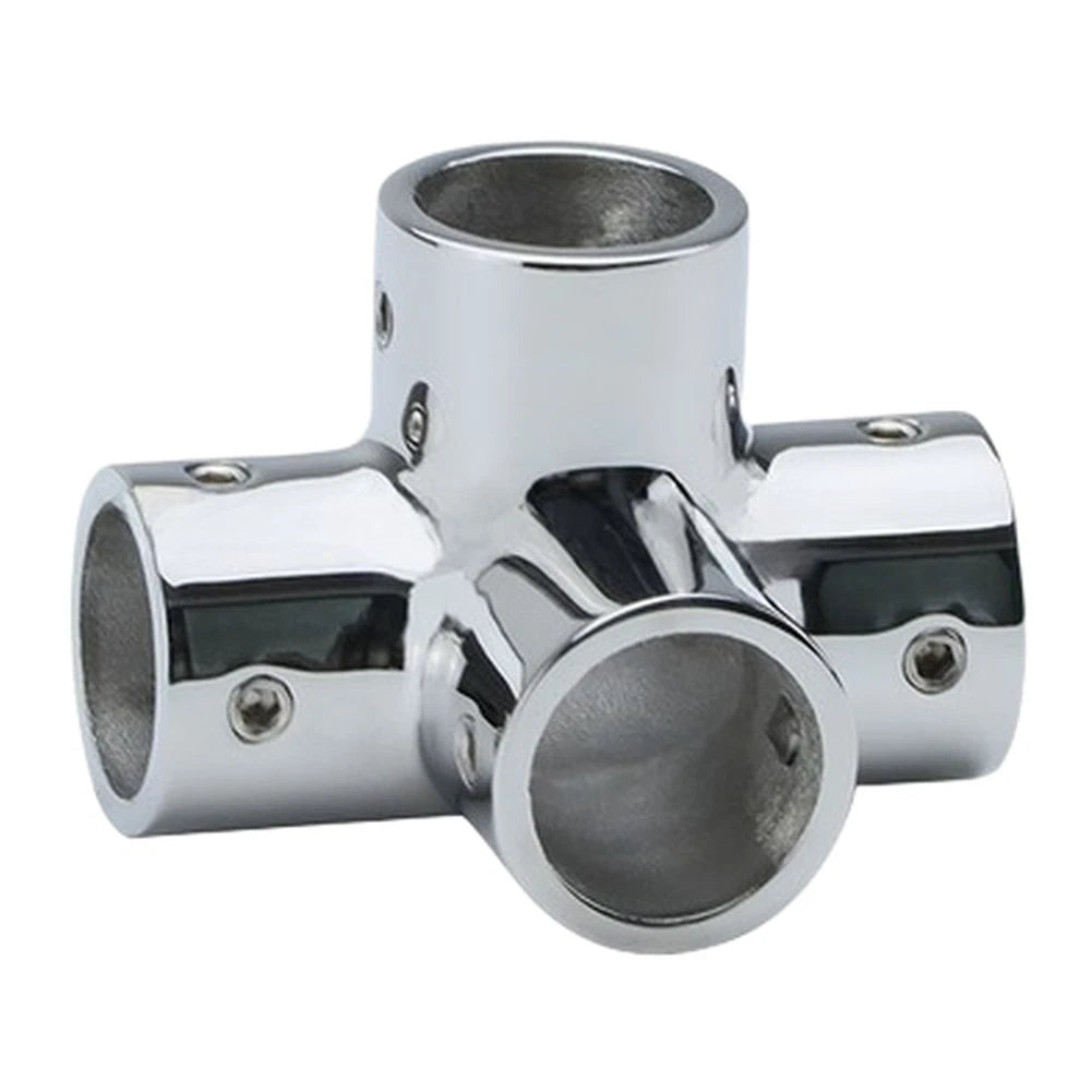 4X 316 Stainless Steel Four Way Pipe Connector for Boat Rail Fitting