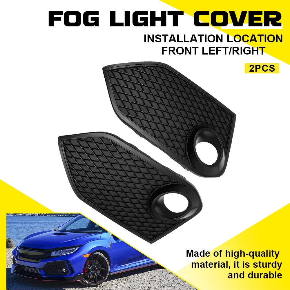 2X Grille Radiator Cover Fog Light Bracket for Honda Civic Hatchback (2017–2020)