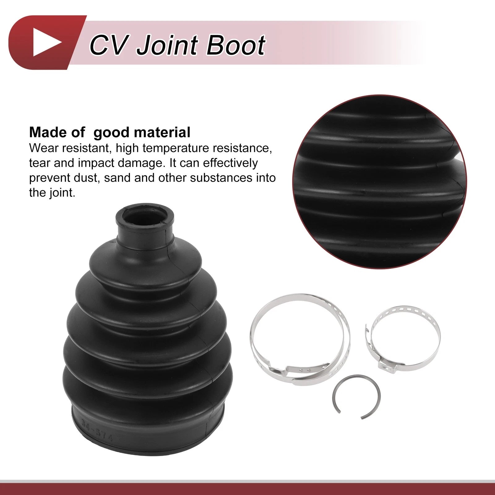 Outer CV Joint Boot Kit with Clamps for Honda Civic (2017–2021) No.44018SNEA01