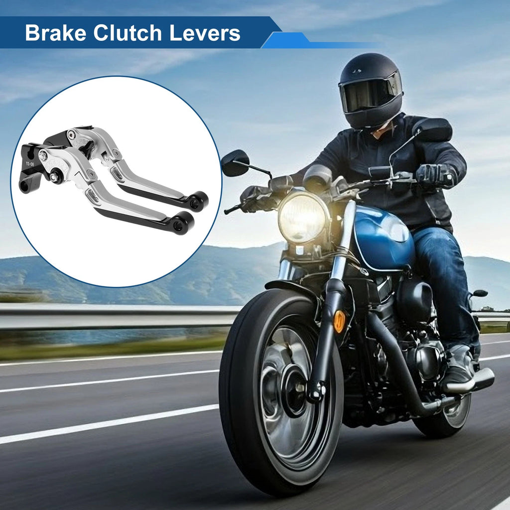 Adjustable Brake Clutch Levers for Honda CBR600RR (2003–2019) - Silver Black