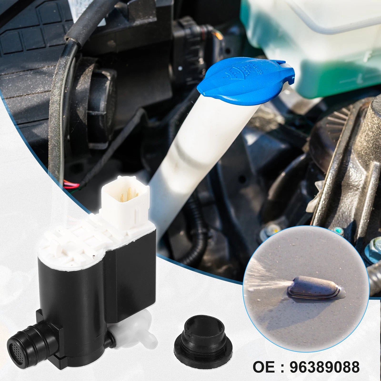 Windshield Washer Motor Pump No. 96389088 for Kia Venga (2010–2020)
