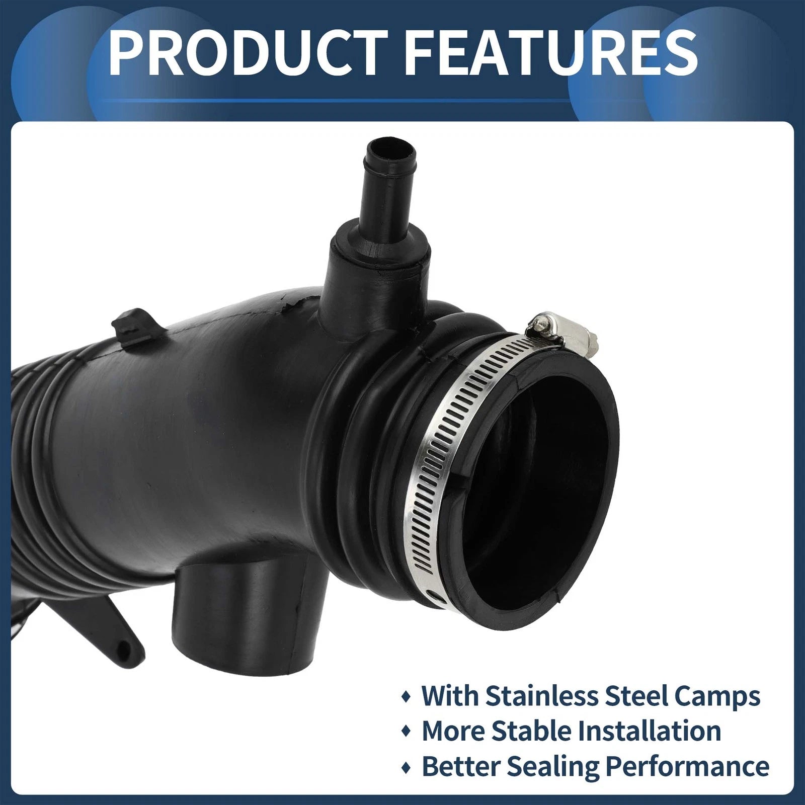 Intake Hose Tube with Clamps for Toyota Tacoma (1995–2000) Black
