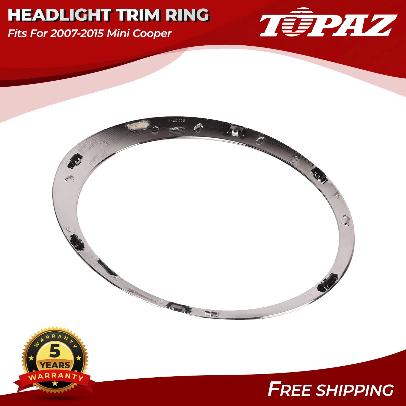 Chrome Headlight Trim Ring for Mini Cooper (2007–2015) Right Side