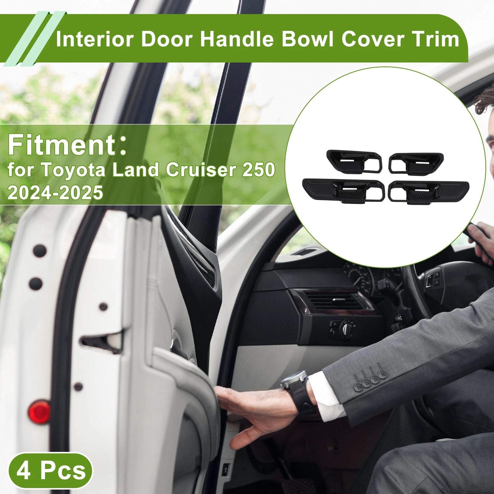 Interior Door Handle Bowl Cover Trim for Toyota Land Cruiser 250 (2024–2025) ABS