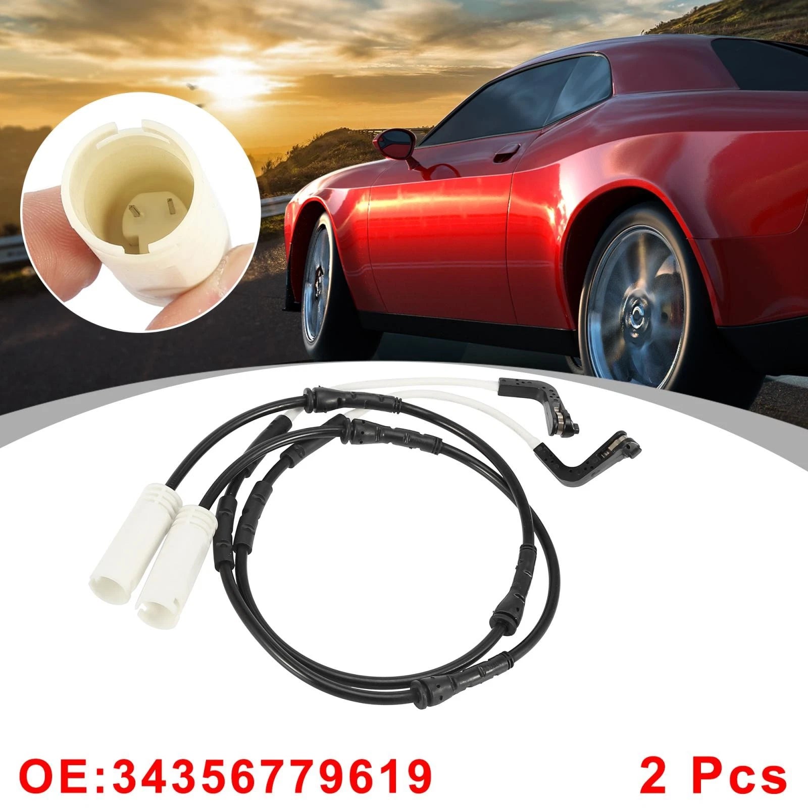 2X Brake Pad Wear Sensor NO.34356779619 for BMW 135i (2008–2011)