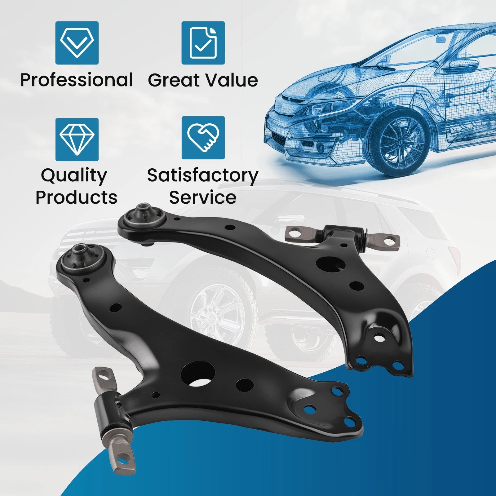 Front Lower Control Arm Suspension Kit for Lexus ES300H ES350 Camry (2002–2019)