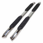 Polished 3in Round Bent w/Pads Step Nerf Bar for 05-19 Frontier/Equator Ext Cab