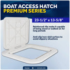 Boat Hatch for Marine Access (23-1/2" x 13-5/8", Off-White)